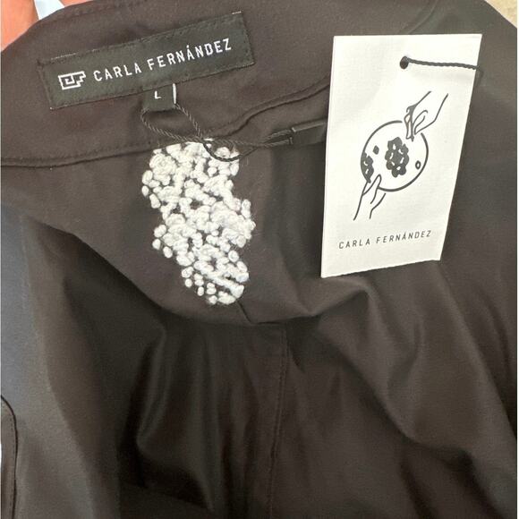 NWT Carla Fernández Black Sleeveless Wrap Dress 100% Cotton (super soft) Large - Picture 9 of 10